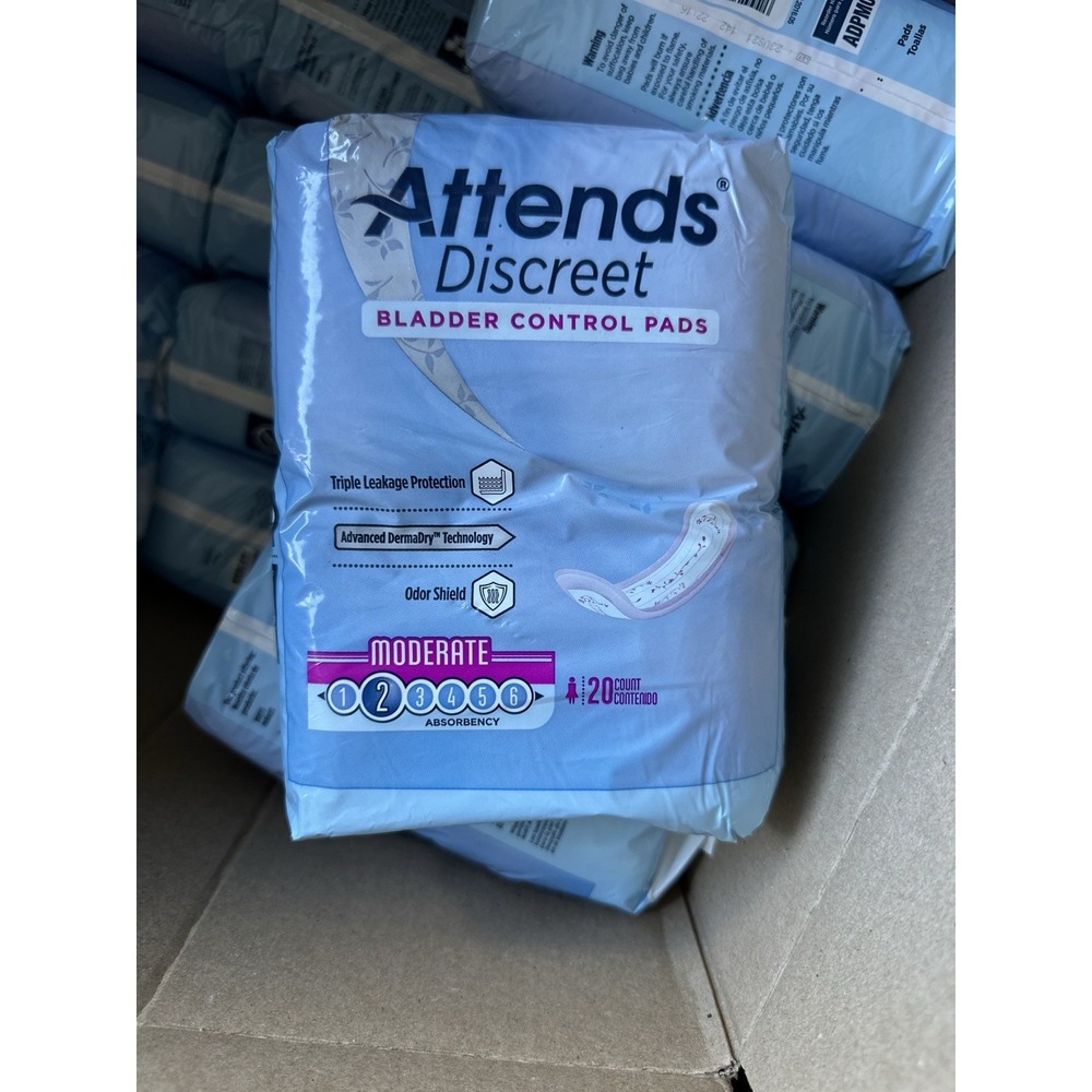 Attends‎ Discreet Bladder Control Pads Moderate Absorbency 20 Count